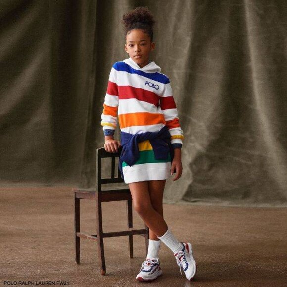 Polo Ralph Lauren Other - Polo Ralph Lauren Stripped Long Sleeve Fleece Hoodie Sweatshirt Dress - NWT